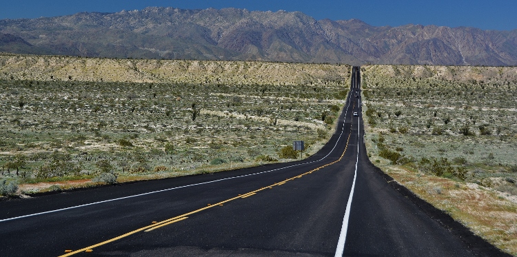 road leading into town